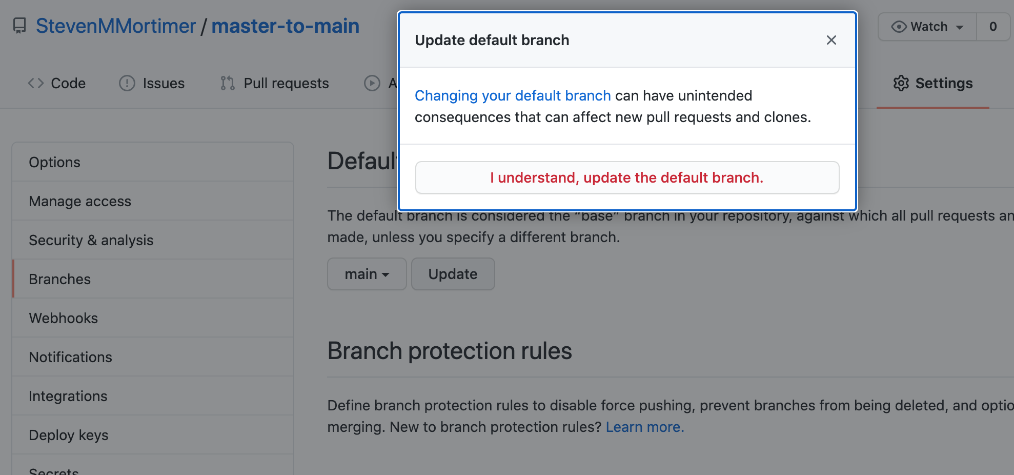 git rename branch local then remote