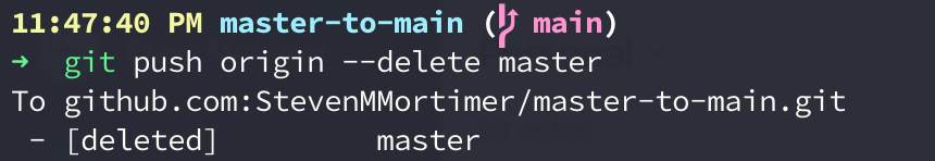 git delete branch master